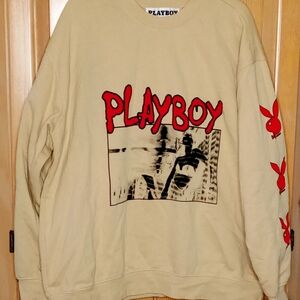 Pac Sun Playboy Sweatshirt Size XL color Tan